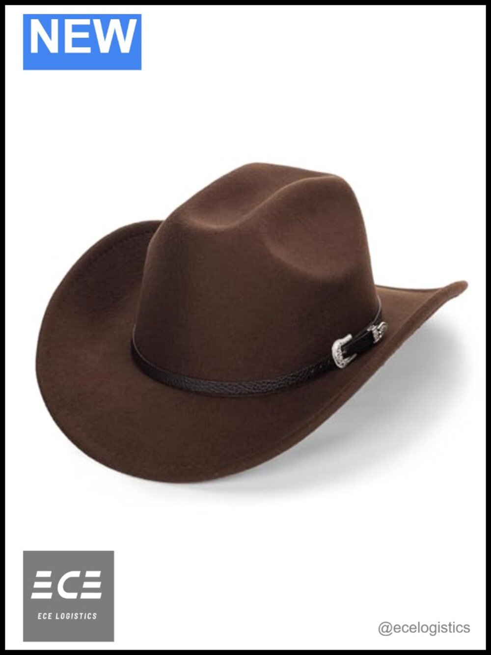 Wide Brim Cowboy Hat Cotton Polyester Adjustable Western Felt Hat